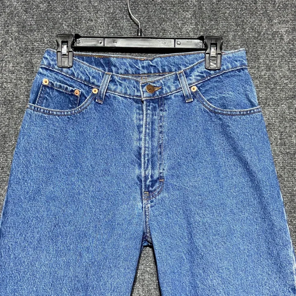 Vintage Jordache 90s High Waisted Straight Leg Blue Mom Jeans Size 11/12 Long